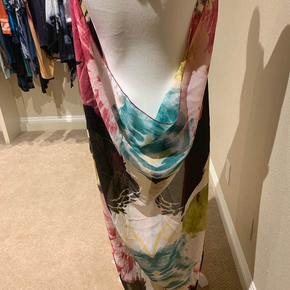 Colorful Print Chiffon Beach Coverup - Picture 5 of 7